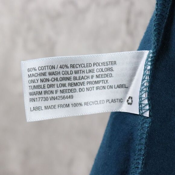 Goodfellow Tee Shirt Mens Large Teal Blue Lyndale Crew Short Sleeve Solid Cotton - Picture 5 of 5